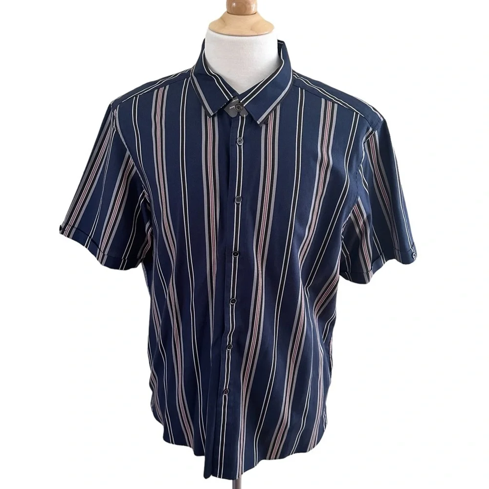 Ted Baker London Men’s Short Sleeves Button Down Shirt Blue Size 7
